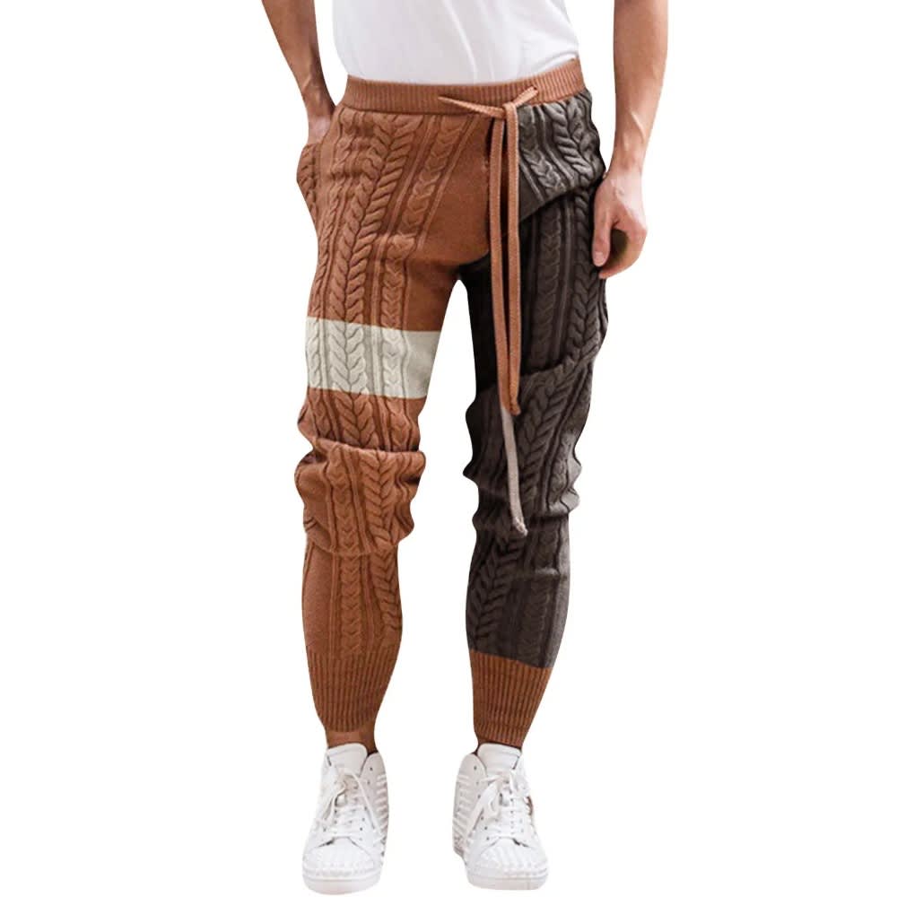 2023 Winter Vintage Patchwork Knit Pants for Men